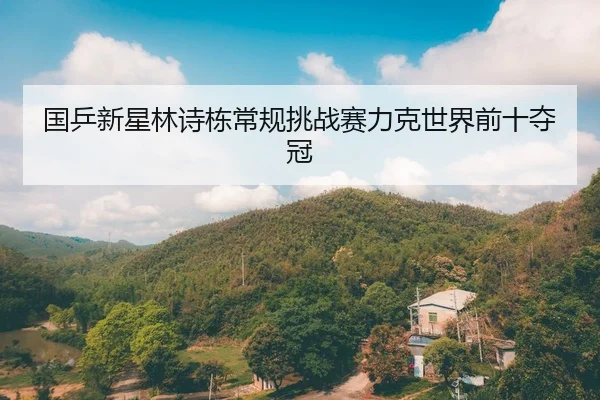 国乒新星林诗栋常规挑战赛力克世界前十夺冠